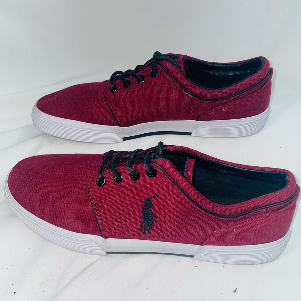 Polo by Ralph Lauren Men's Red Canvas Sneakers